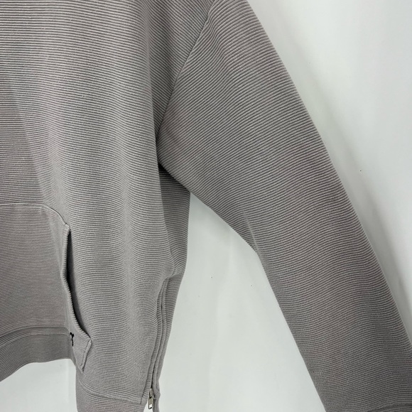 PELOTON kangaroo pocket blue drop shoulder Side Zip Gray Hoodie L - Picture 9 of 14